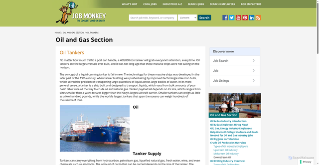 Security scan screenshot of https://www.jobmonkey.com/oilindustry/oil_tankers/