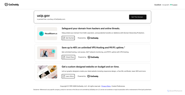 Security scan screenshot of https://usip.gov/