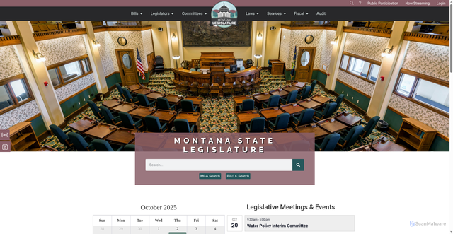 Security scan screenshot of https://www.legmt.gov/