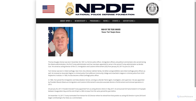 Security scan screenshot of https://npdf.org/team/thomas-tom-douglas-homan/