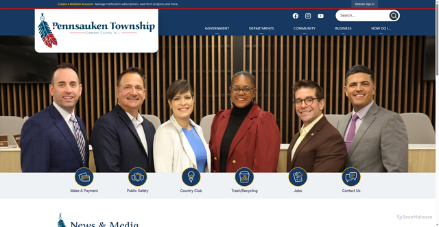 Security scan screenshot of https://pennsauken.gov/