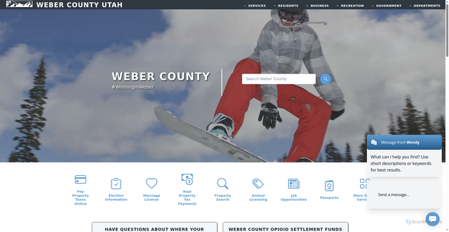 Security scan screenshot of https://webercountyutah.gov/