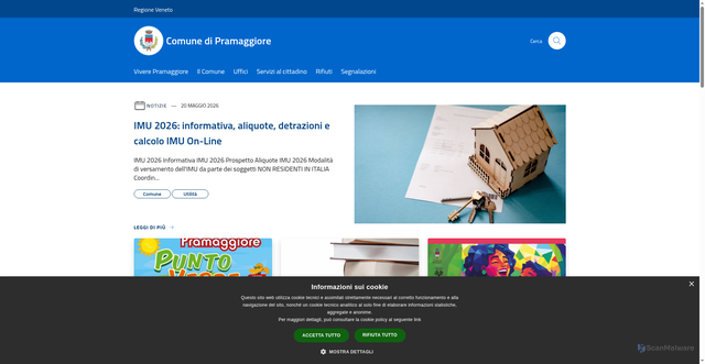 Security scan screenshot of https://www.comune.pramaggiore.ve.it