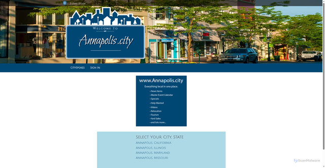 Security scan screenshot of https://annapolis.city/