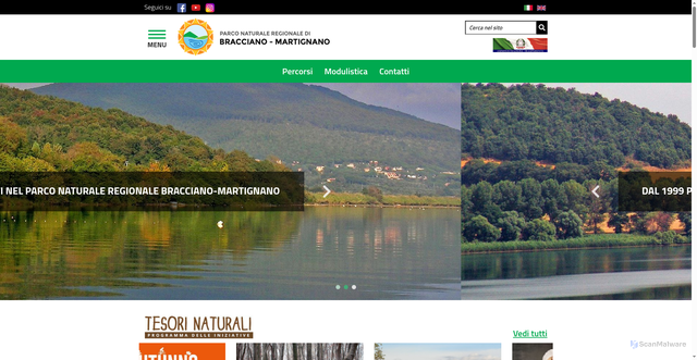 Security scan screenshot of https://www.parcobracciano.it/