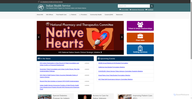 Security scan screenshot of https://www.ihs.gov/