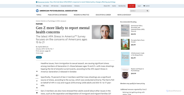 Security scan screenshot of https://www.apa.org/monitor/2019/01/gen-z