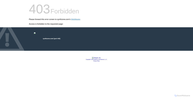 Security scan screenshot of https://synthzone.com
