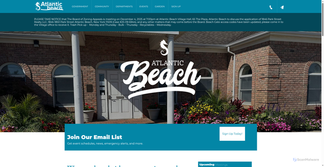Security scan screenshot of https://www.atlanticbeachny.gov/