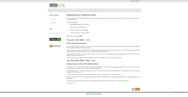 Security scan screenshot of https://www.miatrix.com