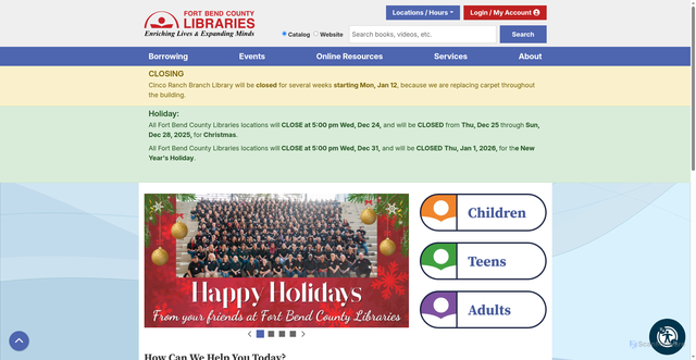 Security scan screenshot of https://www.fortbendlibraries.gov/