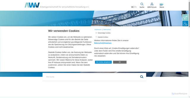 Security scan screenshot of https://www.awv-net.de/