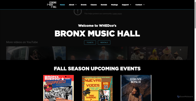 Security scan screenshot of https://bronxmusichall.org/
