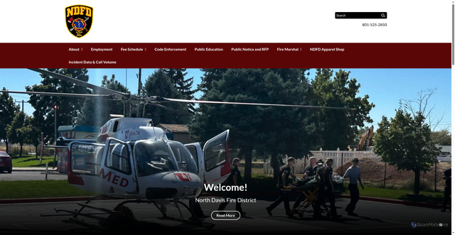 Security scan screenshot of https://www.northdavisfireut.gov/