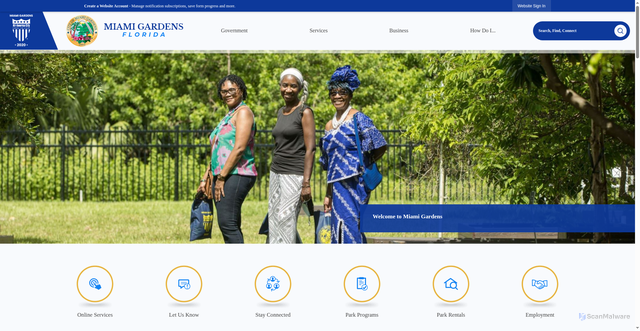 Security scan screenshot of https://miamigardens-fl.gov/