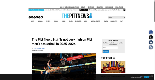 Security scan screenshot of https://pittnews.com/article/198788/sports/the-pitt-news-staff-is-not-very-high-on-pitt-mens-basketball-in-2025-2026/
