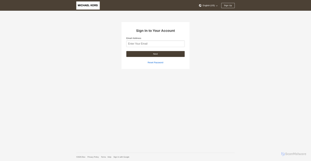 Security scan screenshot of https://michaelkors.app.box.com
