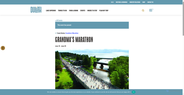 Security scan screenshot of https://visitduluth.com/event/grandmas-marathon/2026-06-18/