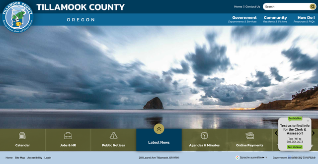 Security scan screenshot of https://www.tillamookcounty.gov/