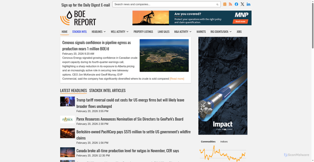 Security scan screenshot of https://boereport.com