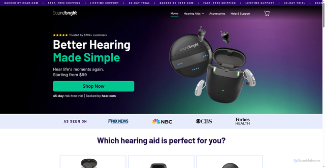 Security scan screenshot of https://soundbright.com