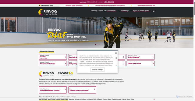 Security scan screenshot of https://www.rinvoq.com