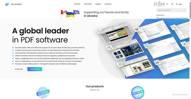 Security scan screenshot of https://www.tracker-software.com