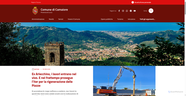 Security scan screenshot of https://comune.camaiore.lu.it/