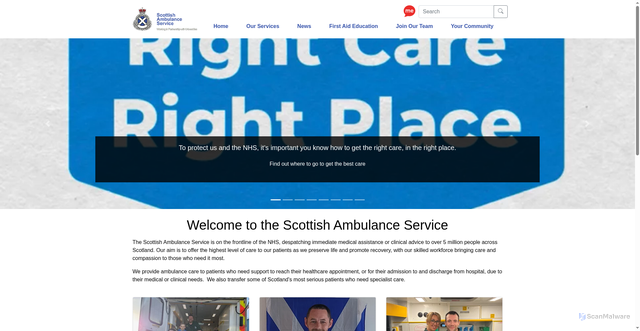 Security scan screenshot of https://www.scottishambulance.com/