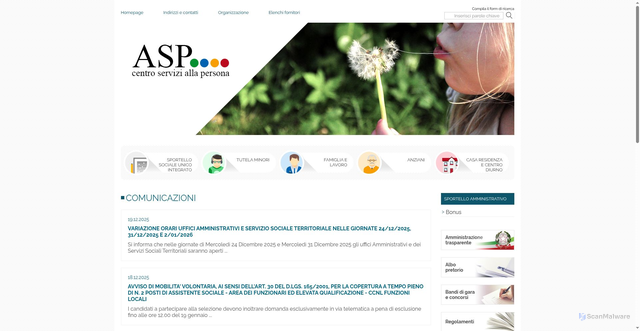 Security scan screenshot of https://www.aspfe.it/