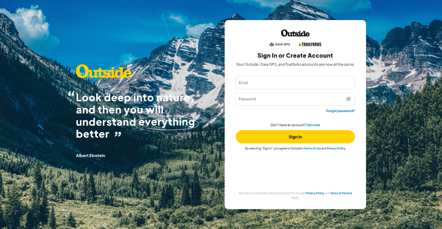 Security scan screenshot of https://accounts.outsideonline.com