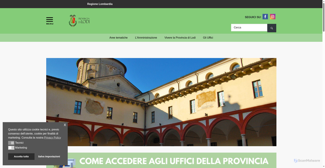 Security scan screenshot of https://www.provincia.lodi.it/