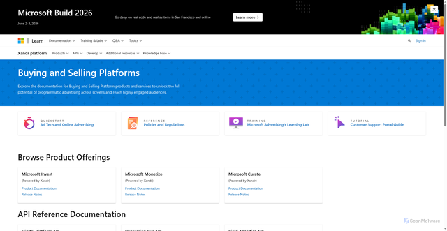 Security scan screenshot of https://docs.xandr.com
