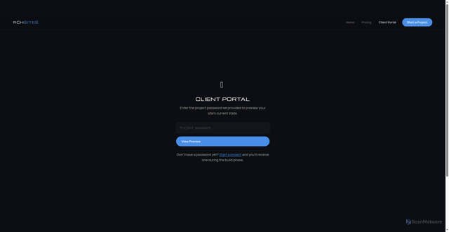 Security scan screenshot of http://rchsites.com/portal.html