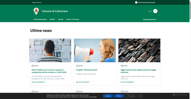 Security scan screenshot of https://www.comune.colmurano.mc.it/