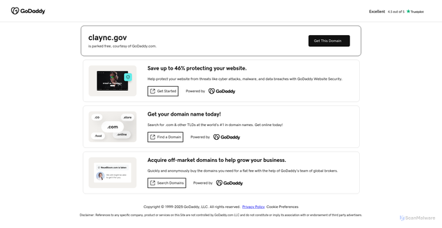Security scan screenshot of https://claync.gov/