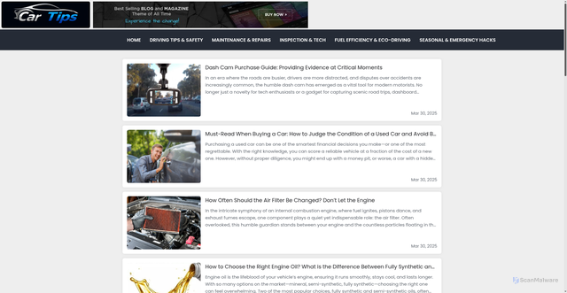 Security scan screenshot of http://car-tips-online.com/c/6