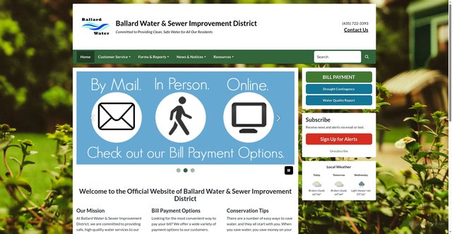 Security scan screenshot of https://ballardwaterut.gov/
