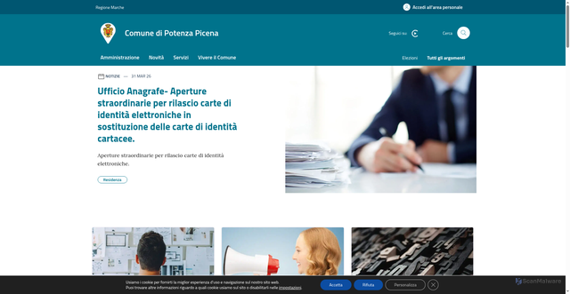 Security scan screenshot of https://www.comune.potenza-picena.mc.it