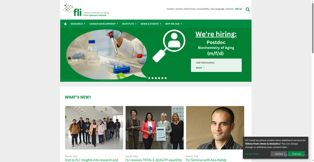 Security scan screenshot of https://www.leibniz-fli.de/