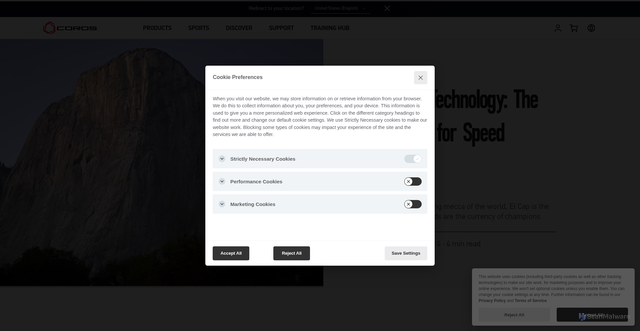 Security scan screenshot of https://coros.com/stories/athlete-stories/c/climbing-technology-the-next-step-for-speed-records