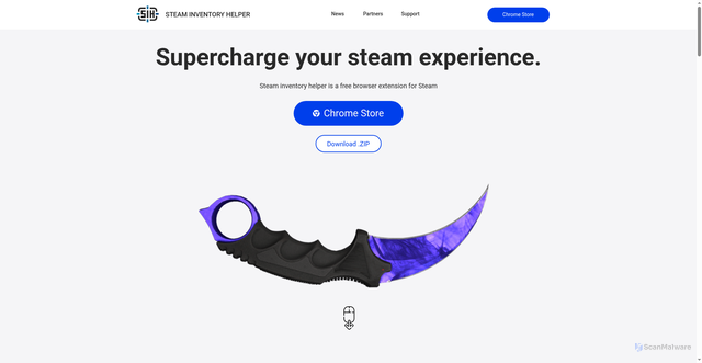 Security scan screenshot of https://steaminventoryhelper.com