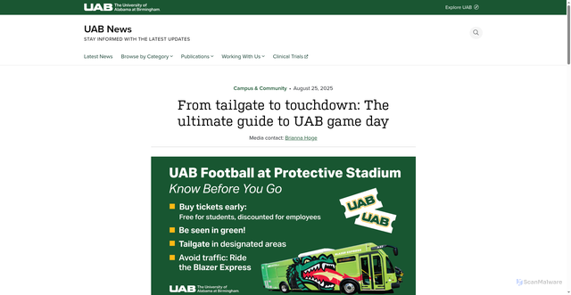 Security scan screenshot of https://www.uab.edu/news/campus-community/from-tailgate-to-touchdown-the-ultimate-guide-to-uab-game-day