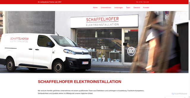 Security scan screenshot of https://www.schaffelhofer.at