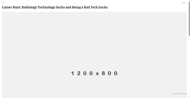 Security scan screenshot of http://thanglongtutran.com/index.php/pages/joomlart-content/category-blog/109-career-rant-radiology-technology-sucks-and-being-a-rad-tech-sucks?tmpl=component&print=1&layout=default&page=
