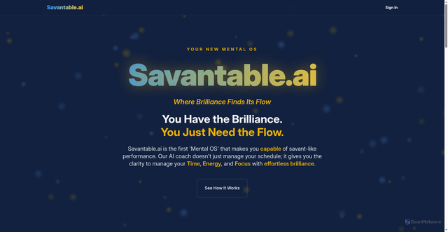 Security scan screenshot of https://savantable.ai/
