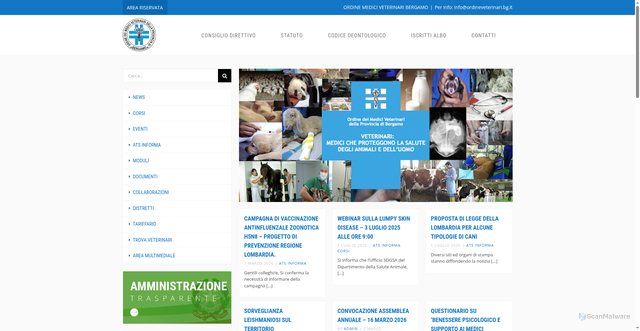 Security scan screenshot of https://www.ordineveterinaribergamo.it