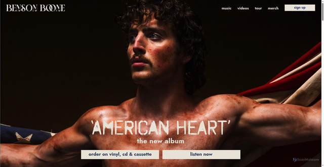 Security scan screenshot of https://www.bensonboone.com/