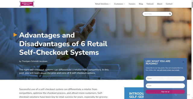 Security scan screenshot of https://sprintingretail.com/blog/retail-self-checkout-systems/