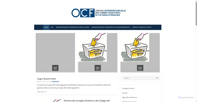 Security scan screenshot of https://www.chimicifisici.ct.it/